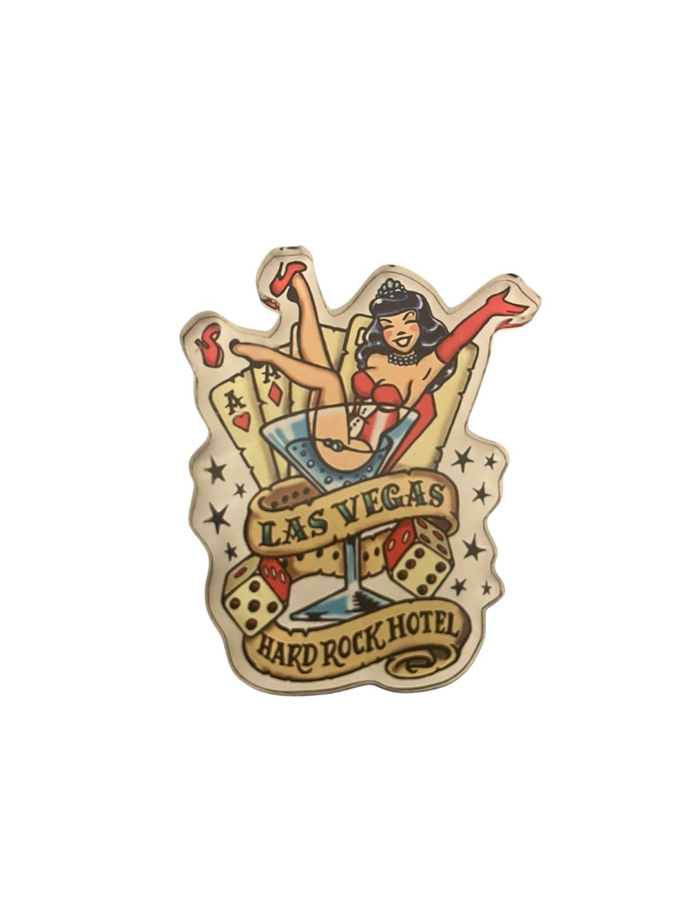 Las Vegas Hard Rock Hotel Girl In Martini Glass Aces Dice Refrigerator Magnet